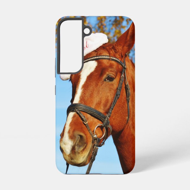 Funny Santa Hat Horse Christmas Samsung Galaxy Case (Back)