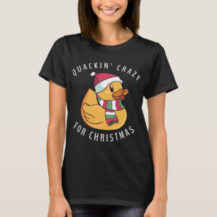 Funny Santa Hat Rubber Duck Christmas Pun T-Shirt