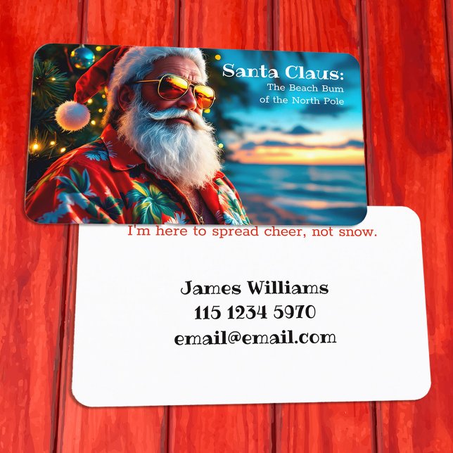 Funny Santa Hawaiian Business Card (Santa Cards)