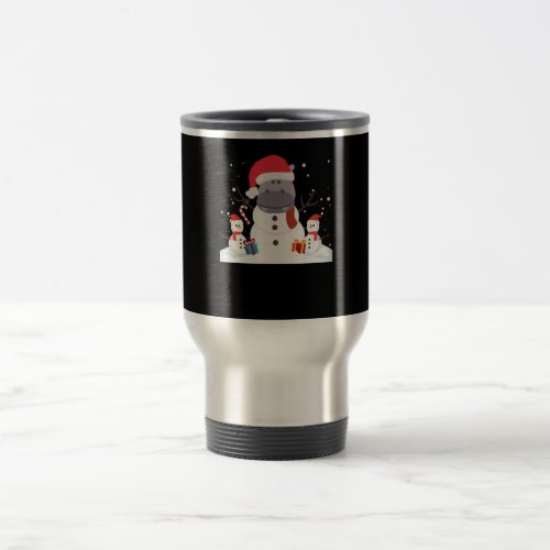 Funny Santa Hippo Christmas Snowman Xmas Gift Travel Mug