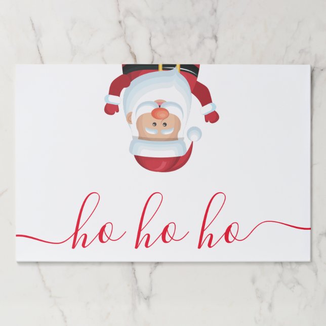 Funny Santa HO HO HO Christmas paper placemat (Front)