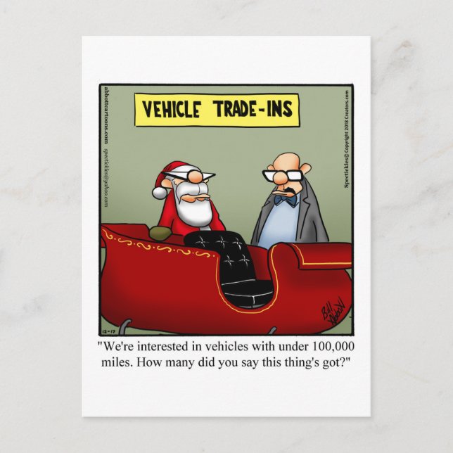 Funny Santa Humor Holiday Postcard (Front)