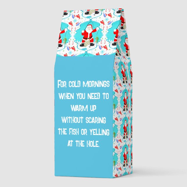 Funny Santa Ice Fishing With Polar Bear Roasted Coffee (Back)