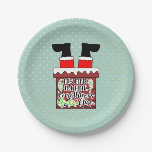 Funny Santa_ Im Fine Everything is Fine Paper Plates