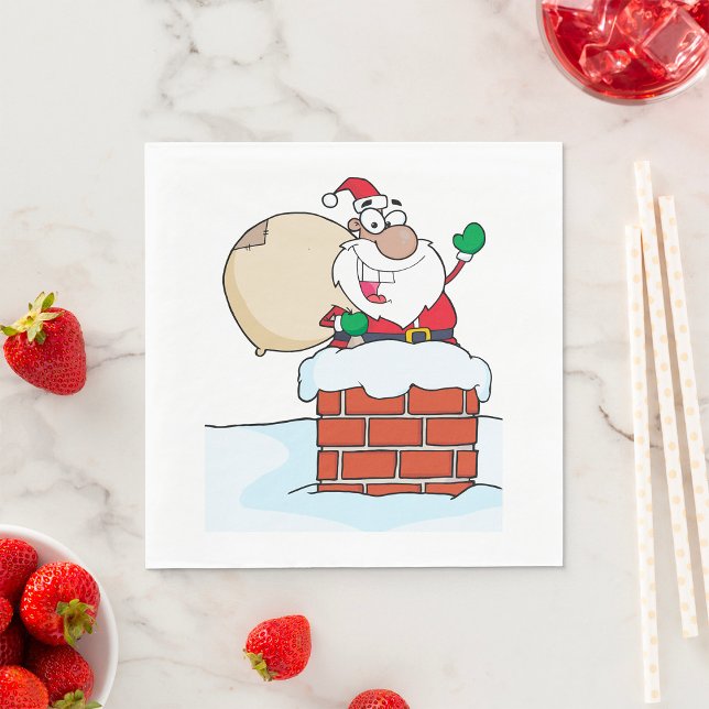 Funny Santa in Chimney Napkins (Creator Uploaded)