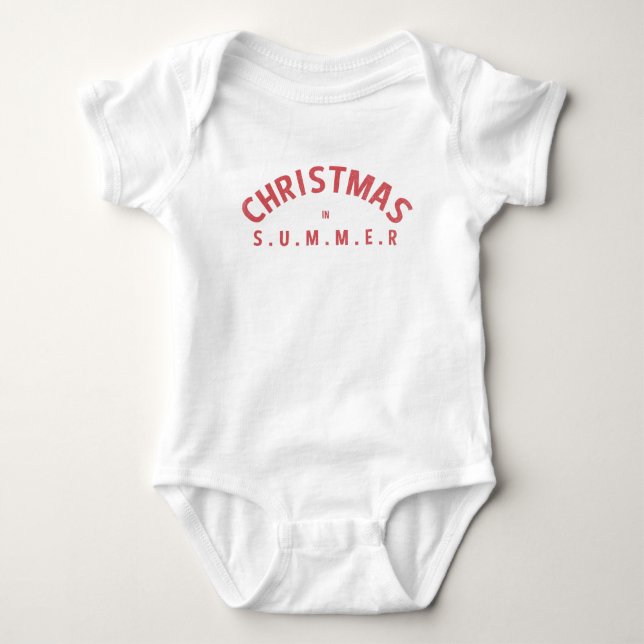 Funny Santa In Summer Christmas In July Baby Bodysuit (Front)