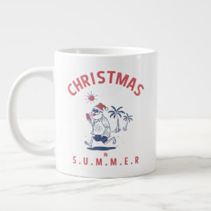 Funny Santa In Summer Christmas In July Giant Coffee Mug