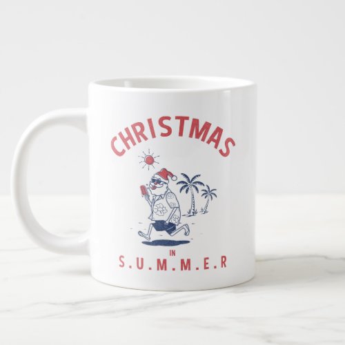 Funny Santa In Summer Christmas In July Giant Coffee Mug