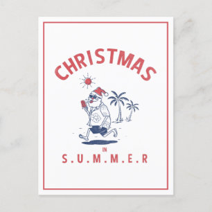 Funny Santa In Summer Christmas In July Postcard