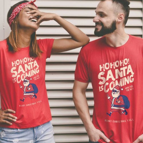 Funny Santa Is Coming For The Hos Christmas T_Shirt