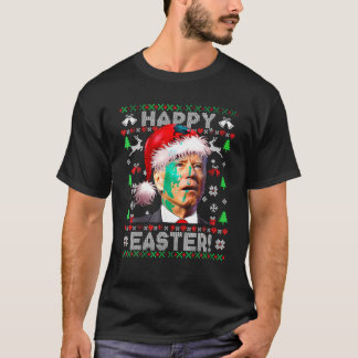 Funny Santa Joe Biden Happy Easter Ugly Christmas T-Shirt