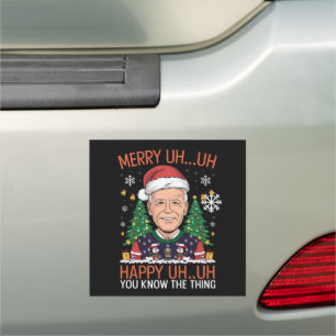 Funny Santa Joe Biden Merry Uh Uh Christmas Ugly Car Magnet