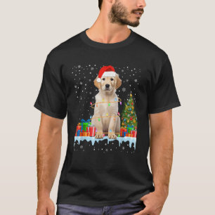Funny Santa Labrador Dog Christmas Lights Xmas Paj T-Shirt