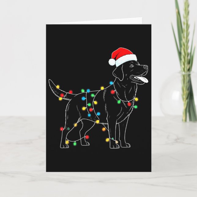 Funny Santa Labrador Retriever Christmas Lights Do Card (Front)