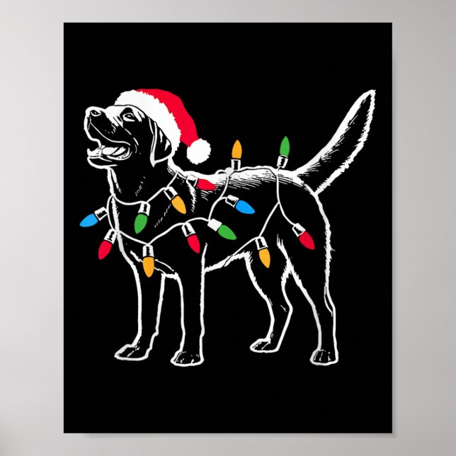 Funny Santa Labrador Retriever Christmas Lights Do Poster (Front)