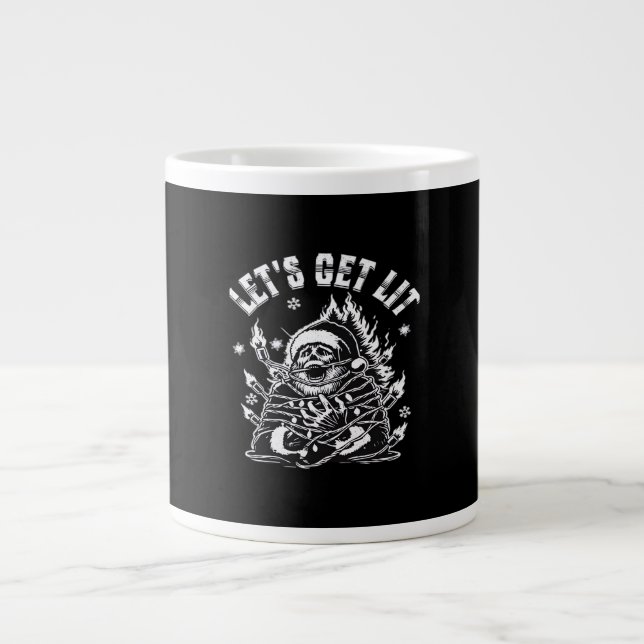 Funny Santa Let's Get Lit Classic Giant Coffee Mug (Front)