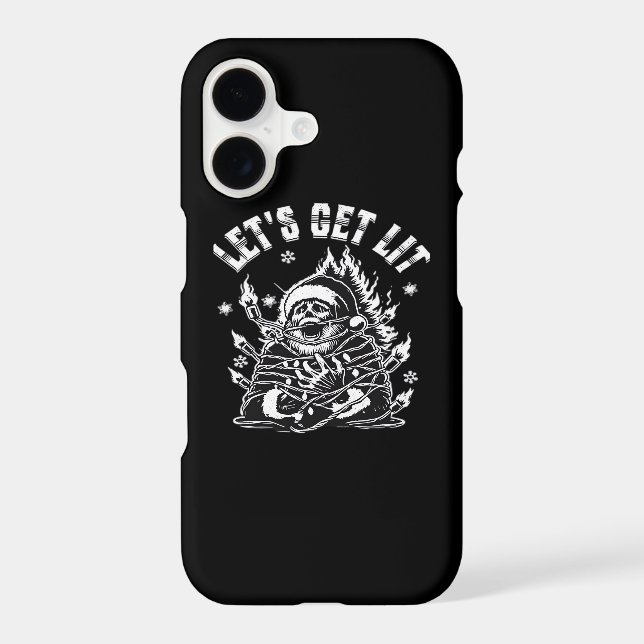 Funny Santa Let's Get Lit Classic Iphone Case (Back)