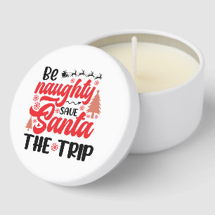 Funny Santa list word art Mini Candle Favors