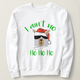 Funny Santa Llama Christmas Sweatshirt - No ho ho