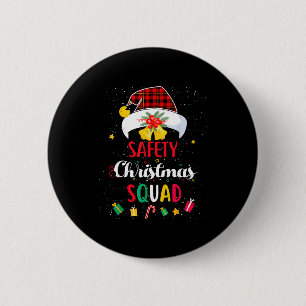 Funny Santa Match Hat Safety Squad Security Button