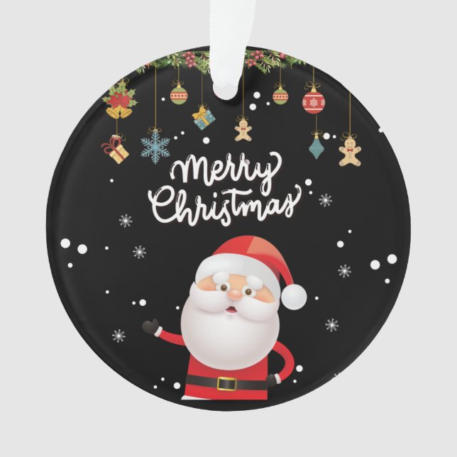Funny Santa Merry Christmas 2022 Ornament (Front)