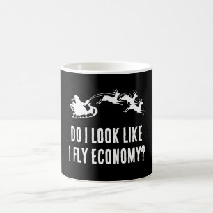 Funny Santa Merry Christmas – Do I Fly Economy? Color Morph Mug