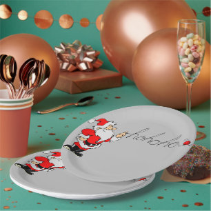 Funny Santa merry Christmas Ho Ho Humer art Paper Plates