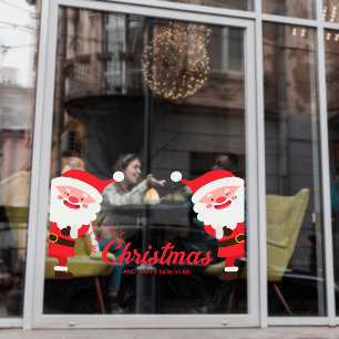 Funny Santa Merry Christmas Small Business Holiday Window Cling