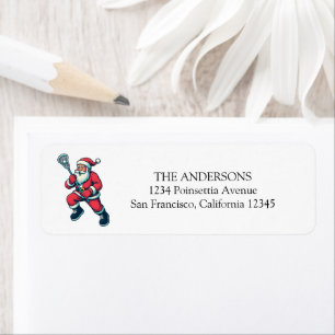 Funny Santa Merry Laxmas Lacrosse Christmas Return Label