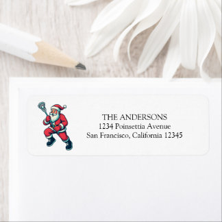 Funny Santa Merry Laxmas Lacrosse Christmas Return Label