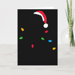 Funny Santa Miniature Schnauzer Christmas Lights D Card