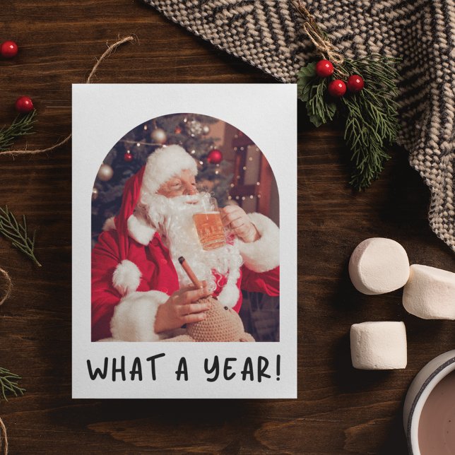 Funny Santa Most Wonderful Time Beer Christmas Holiday Postcard (Funny Santa Most Wonderful Time Beer Christmas Holiday Postcard)