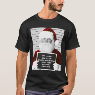 Funny Santa Mugshot Santa Claus Jailed Christmas T-Shirt