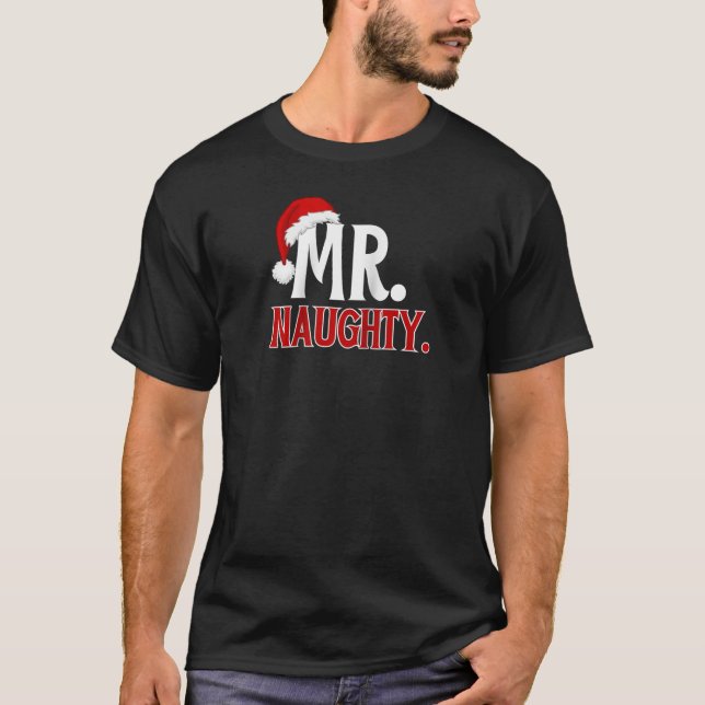 Funny Santa Naught List Certificate Merry Christma T-Shirt (Front)