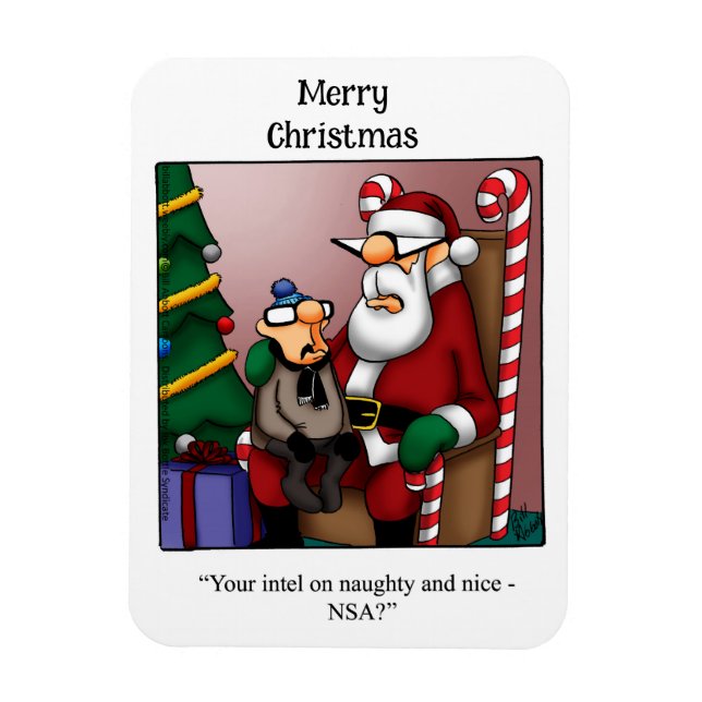Funny Santa Naughty Or Nice Humor Magnet Gift (Vertical)