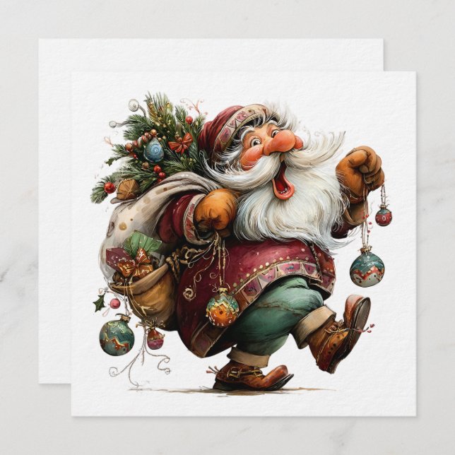 FUNNY SANTA NOTE CARD (Front/Back)