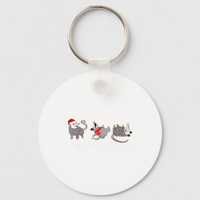 Funny Santa Ossums Overstimulated But Festive Xmas Keychain (Front)