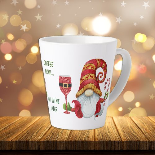 Funny Santa Party Gnome Latte Mug