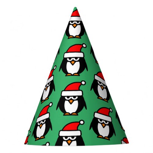 Funny Santa penguin Christmas party paper cone hat