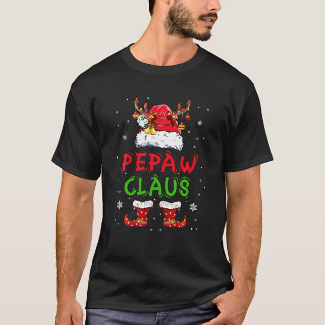 Funny Santa Pepaw Claus Christmas Family Gifts T-Shirt (Front)