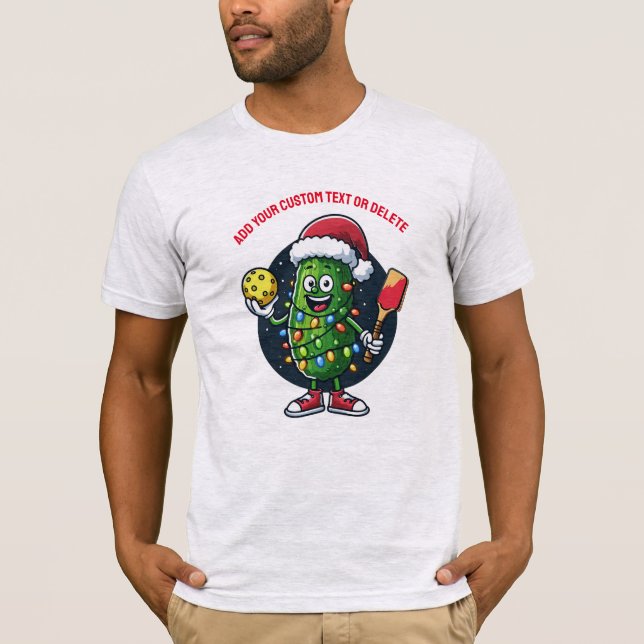 Funny Santa Pickleballer Christmas Best Gift T-Shirt (Front)