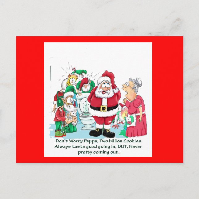 Funny Santa picture Holiday Postcard (Front)