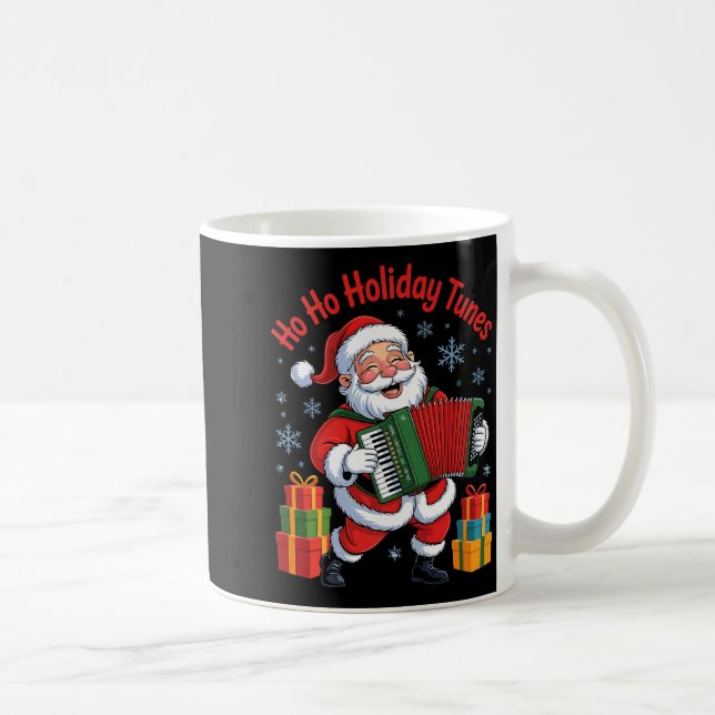 Funny Santa Playing Accordion Holiday Chrismas Xma Coffee Mug (Right)