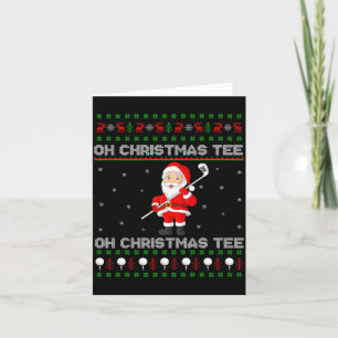 Funny Santa Playing Golf Srts Christmas Card