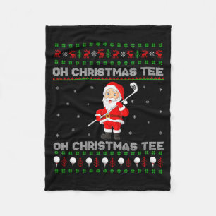 Funny Santa Playing Golf Srts Christmas Fleece Blanket