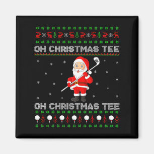Funny Santa Playing Golf Srts Christmas Magnet