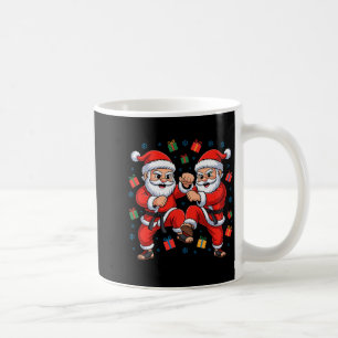 Funny Santa Playing Karate Martial Art Christmas X Coffee Mug