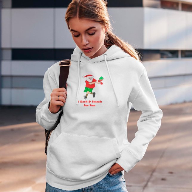 Funny Santa Playing Pickleball I Dash & Smash Fun Hoodie (Creator Uploaded)