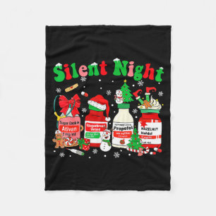 Funny Santa Profol Silent Night Icu Nurses Merry C Fleece Blanket