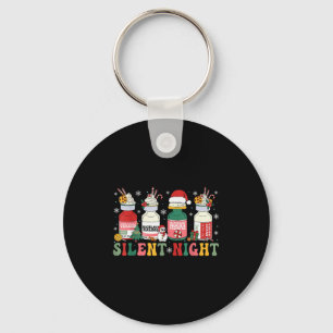 Funny Santa Profol Silent Night Icu Nurses Merry C Keychain